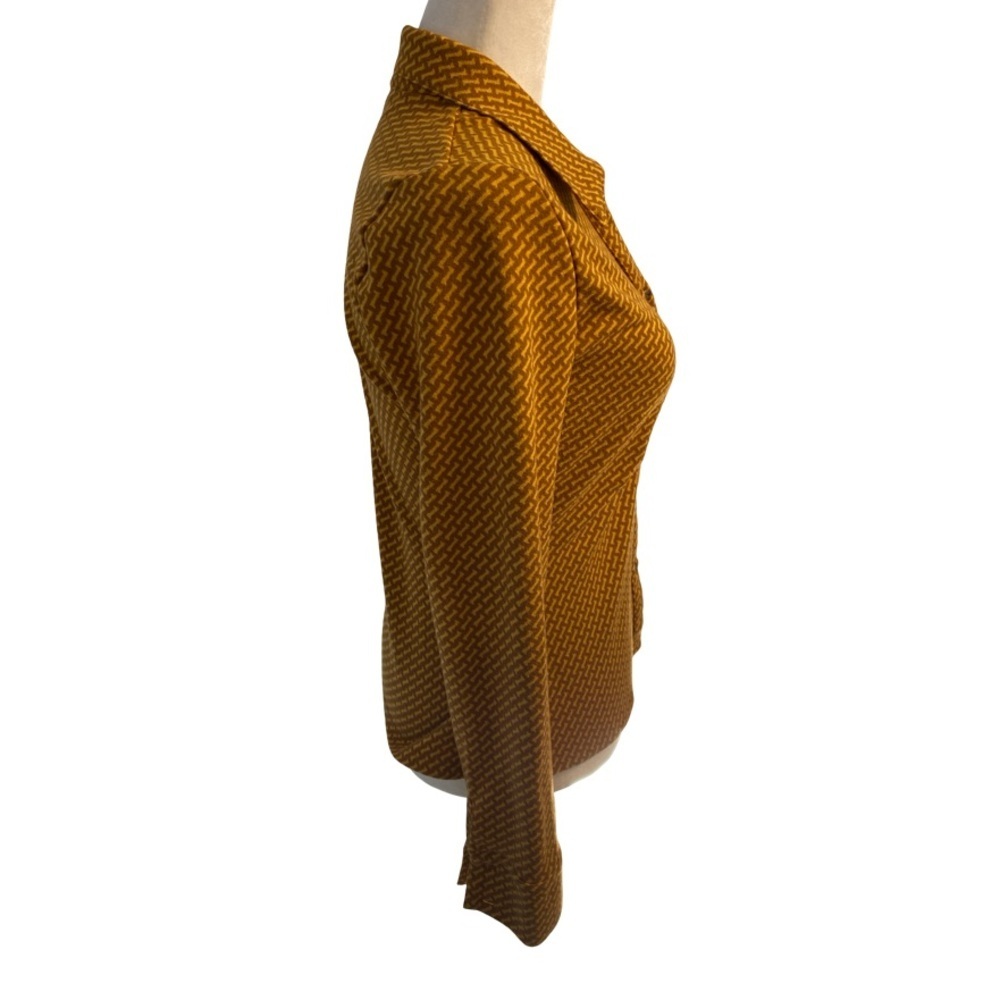 KOTON Buttoned Detailed Patterned Shirt Size M Mustard - Picture 10 of 17